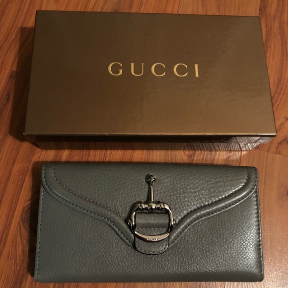 Gucci Handbags - Gucci Asphalt Grey Long Wallet
